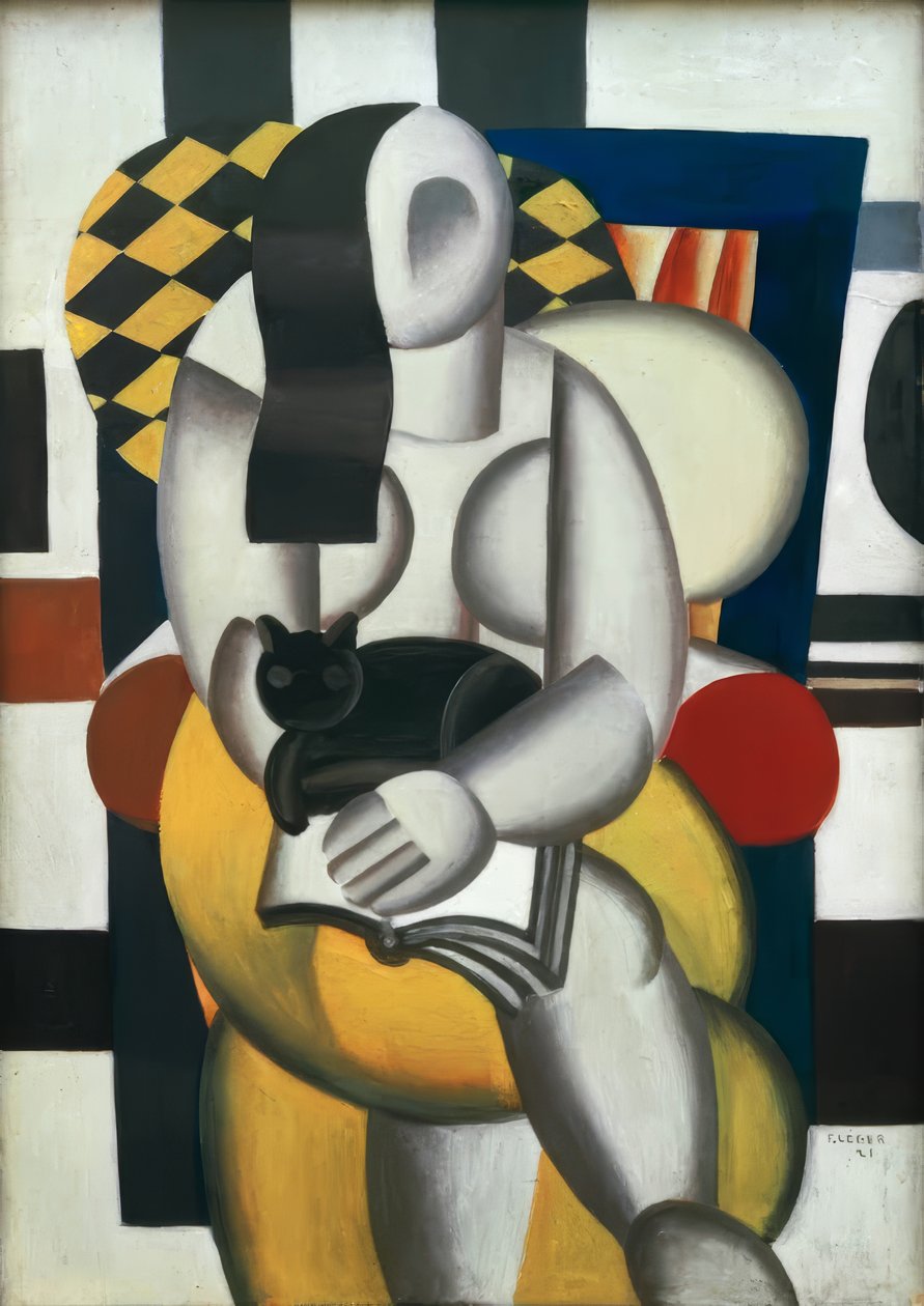 Žena s kočkou od Fernand Leger