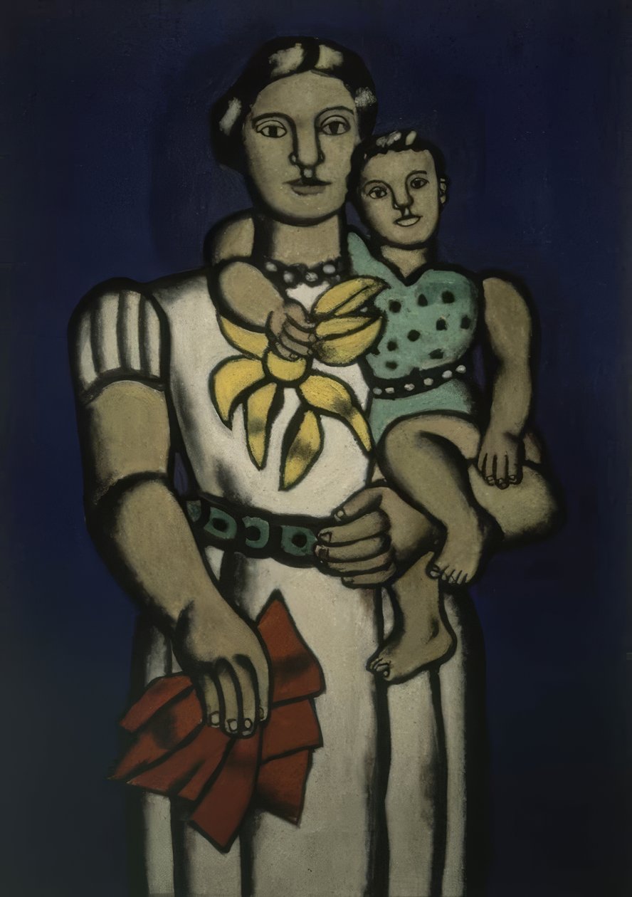 ŽENA S DÍTĚTEM V NÁRUČÍ od Fernand Leger