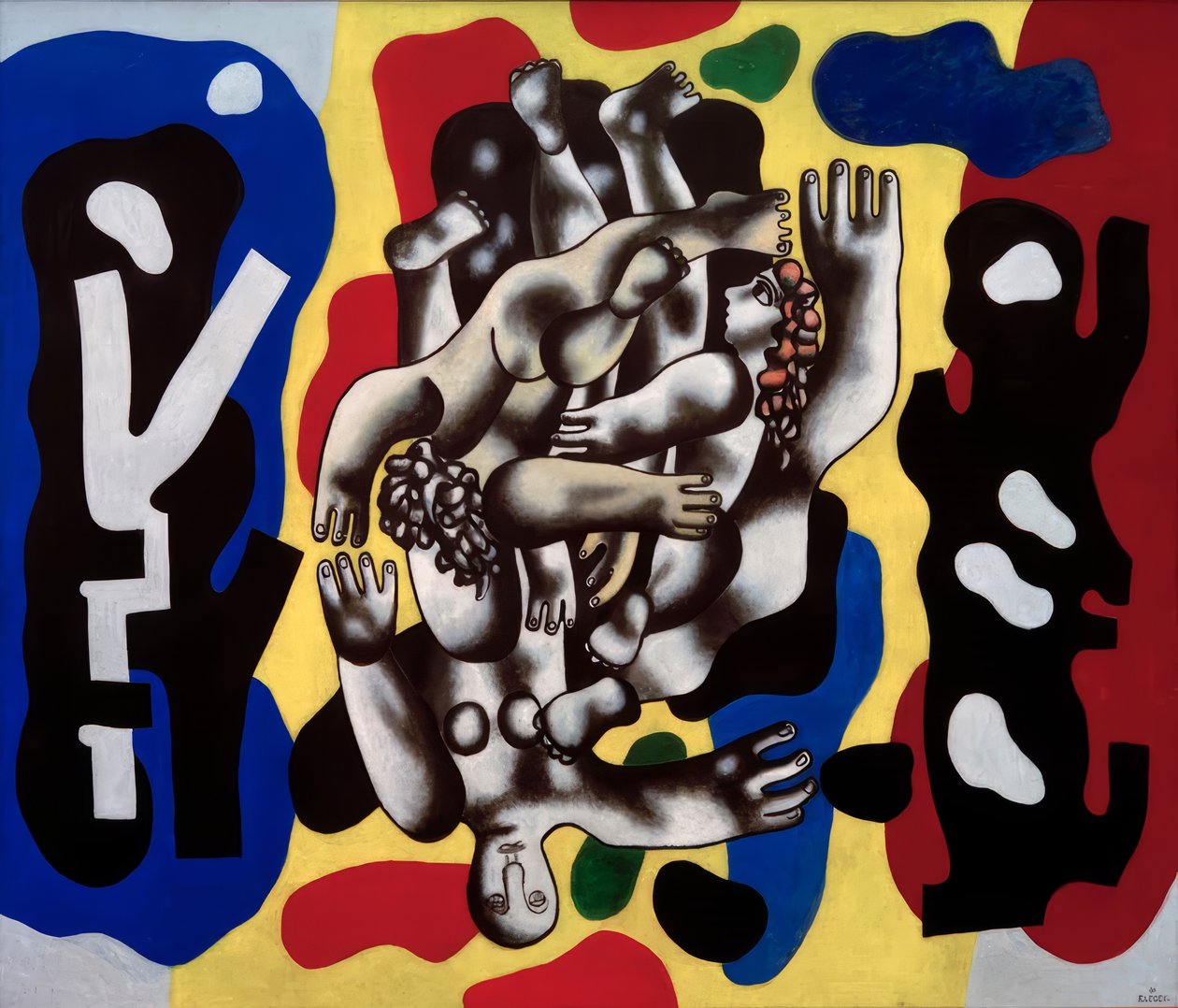 Potápěč na žlutém pozadí od Fernand Leger