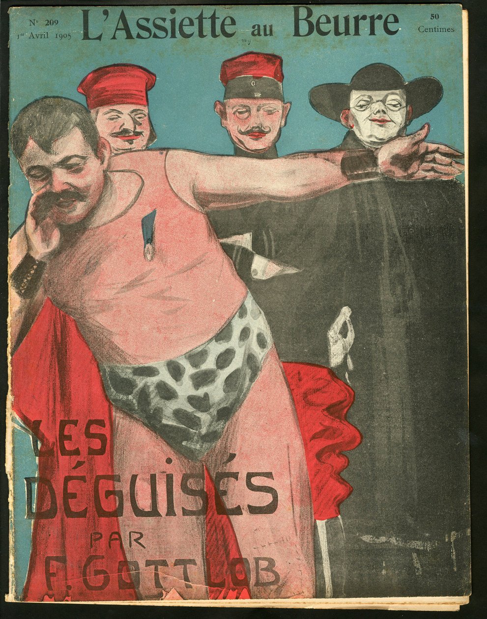 Obálka „“ „L’Assiette au Beurre““, číslo 209, satirická barva od Fernand Louis Gottlob