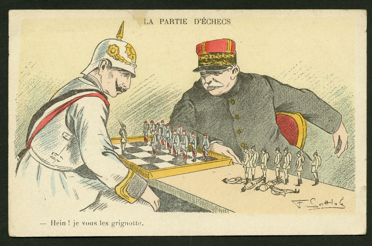 Pohlednice, satirický v barvách: Hein! I Snack You - Válka 14-18, Německo Prusko - William II, Joffre, Vojáci Ilustrace Gottlob (1873-1935) od Fernand Louis Gottlob