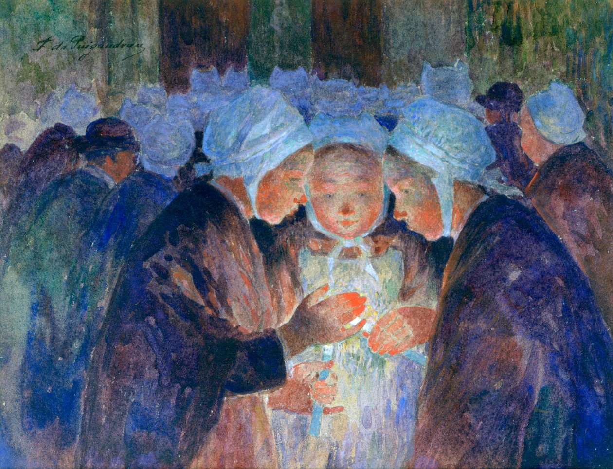 Mladí lidé z Bretaně před procesí, c1884-1930 od Fernand Loyen du Puigaudeau