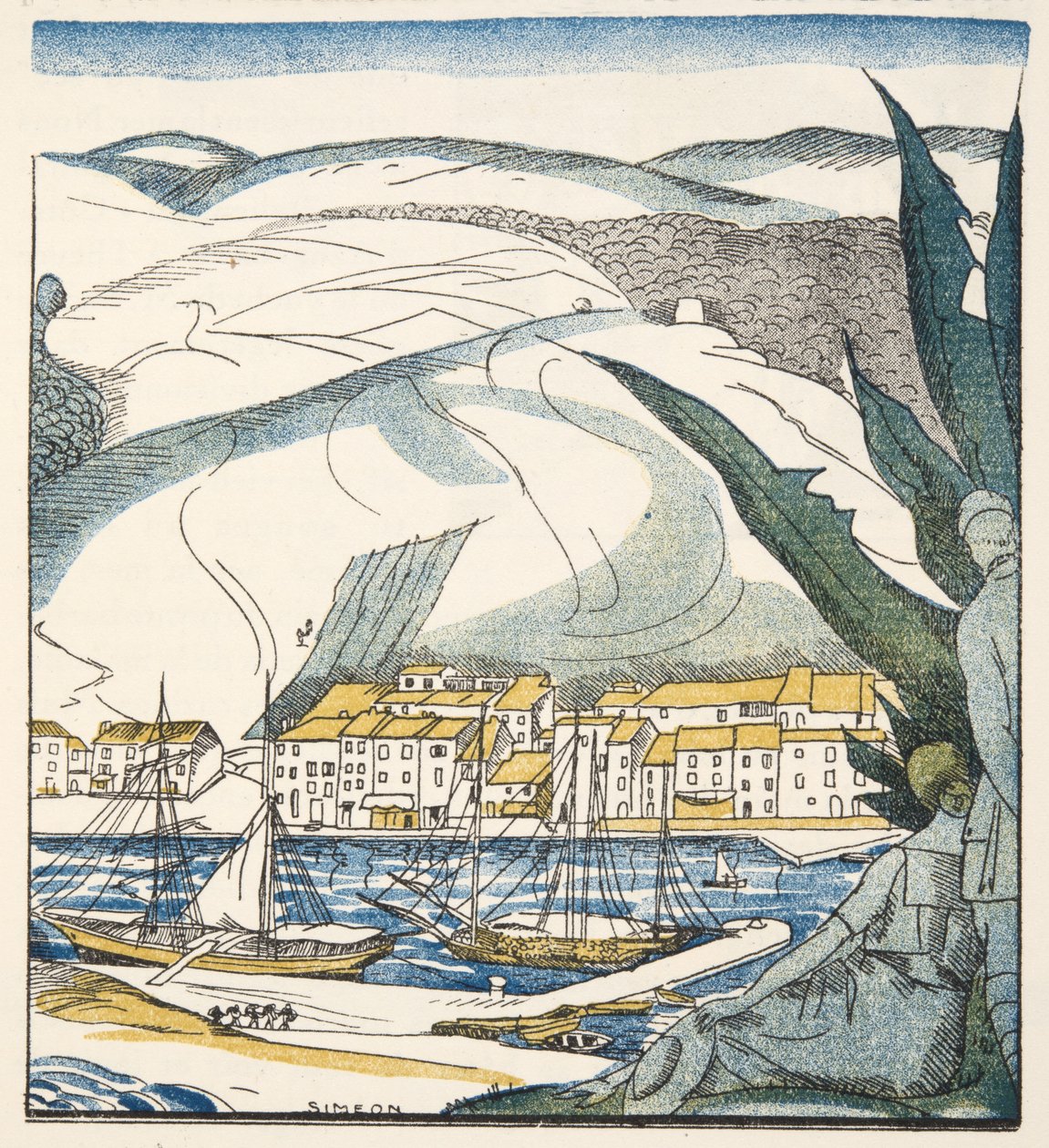 Antibes, z Gazette de Bon Ton, hospoda. 1920 (tisk šablony) od Fernand Siméon