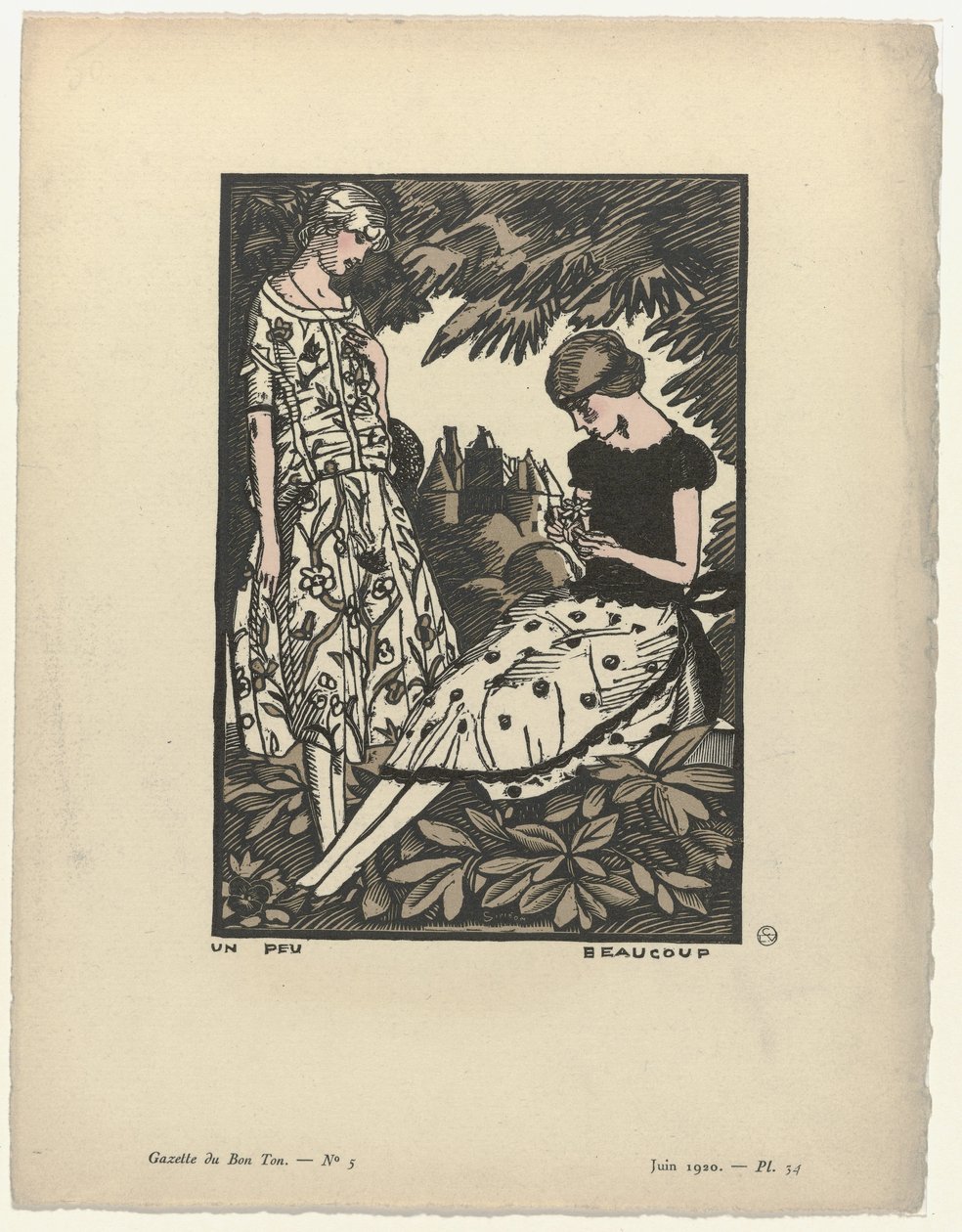 Gazette du Bon Ton, 1920 - č. 5, Pl. 34: Trochu moc od Fernand Siméon