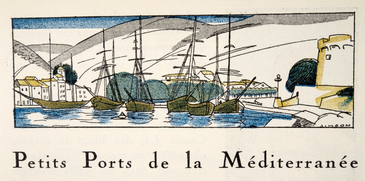 Středozemní přístav z Gazette de Bon Ton, hospoda. 1920 (tisk šablony) od Fernand Siméon
