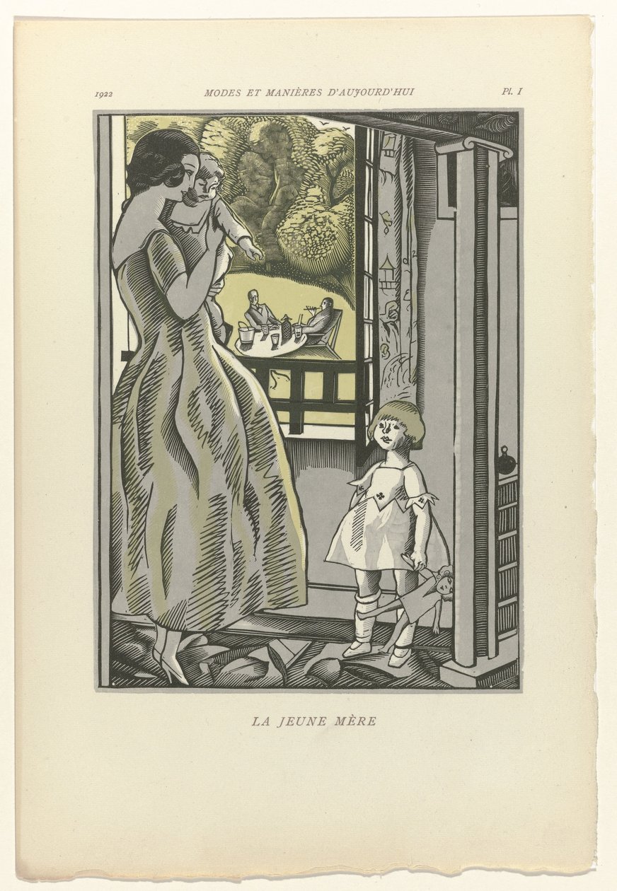 Móda a manýry dneška, 1922, Pl. 1: Mladá matka od Fernand Siméon