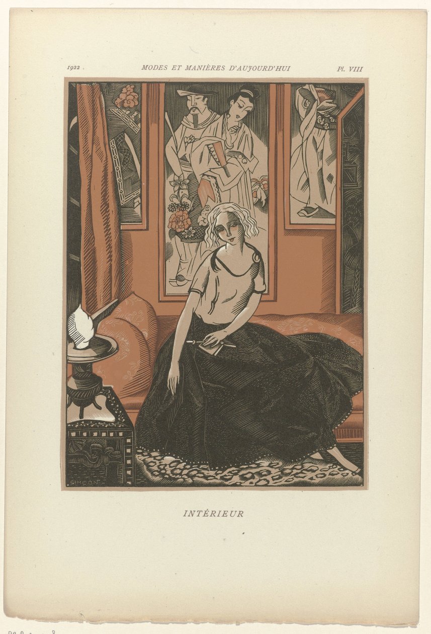 Móda a manýry dneška, 1922, Pl. 8: Interiér od Fernand Siméon