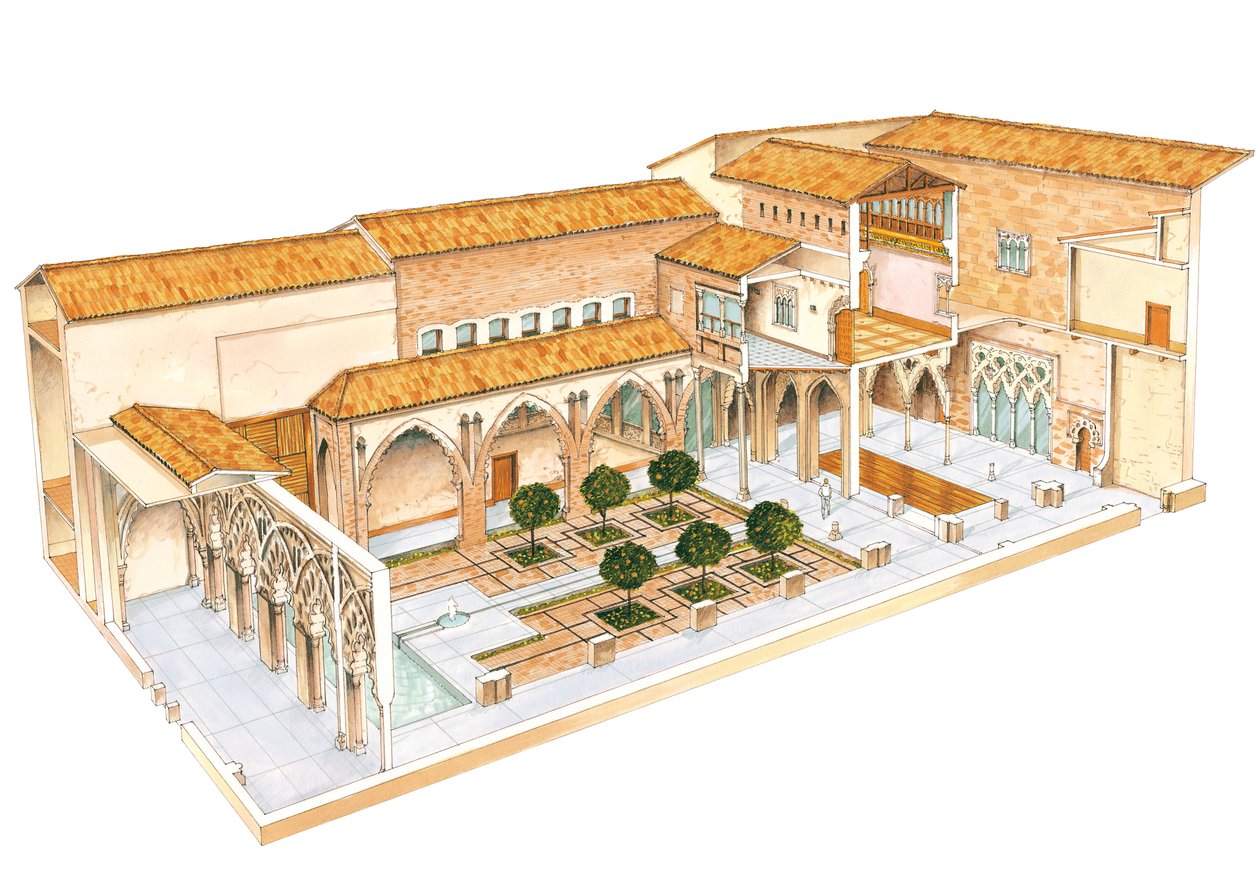 Aljaferia. Zaragoza, Španělsko. Islámský palác. Nádvoří Santa Isabel. od Fernando Aznar Cenamor