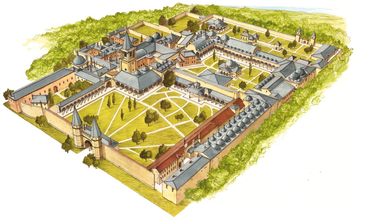 Palác Topkapi. Istanbul, Turecko. Letecký pohled od Fernando Aznar Cenamor