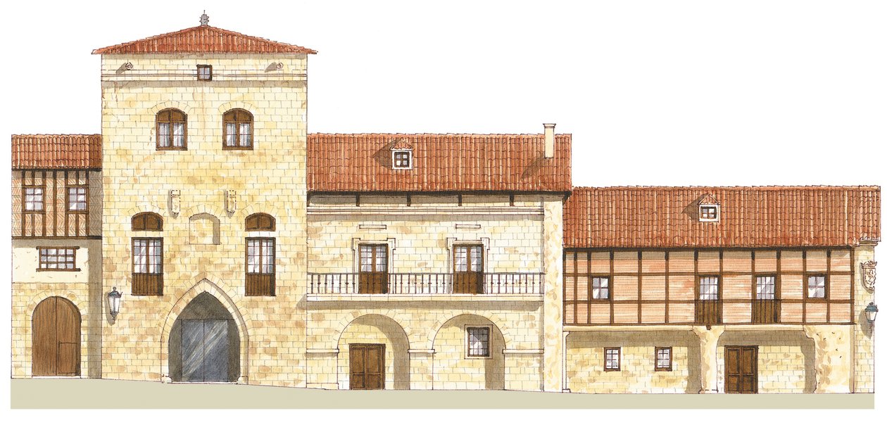 Tradiční domy. Santillana del Mar, Kantábrie, Španělsko od Fernando Aznar Cenamor