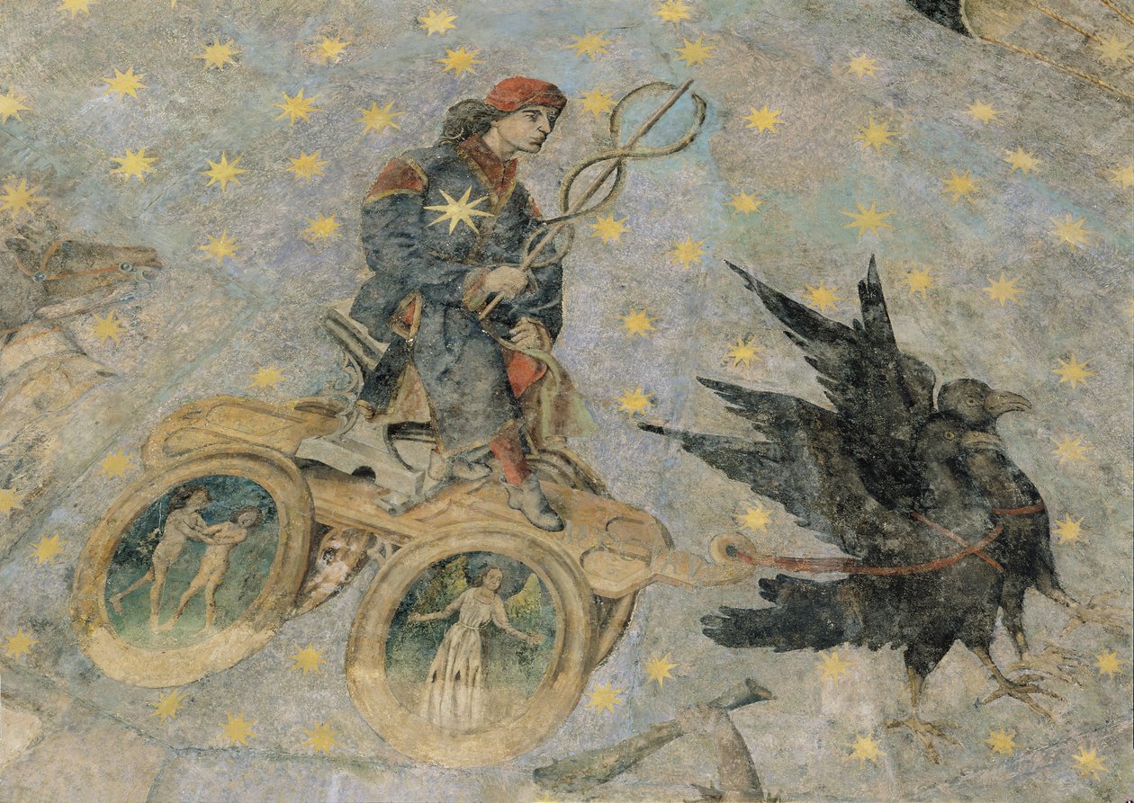 Merkurův vůz, detail z klenby „Cielo de Salamanca“, kolem 1480-90 od Fernando Gallego