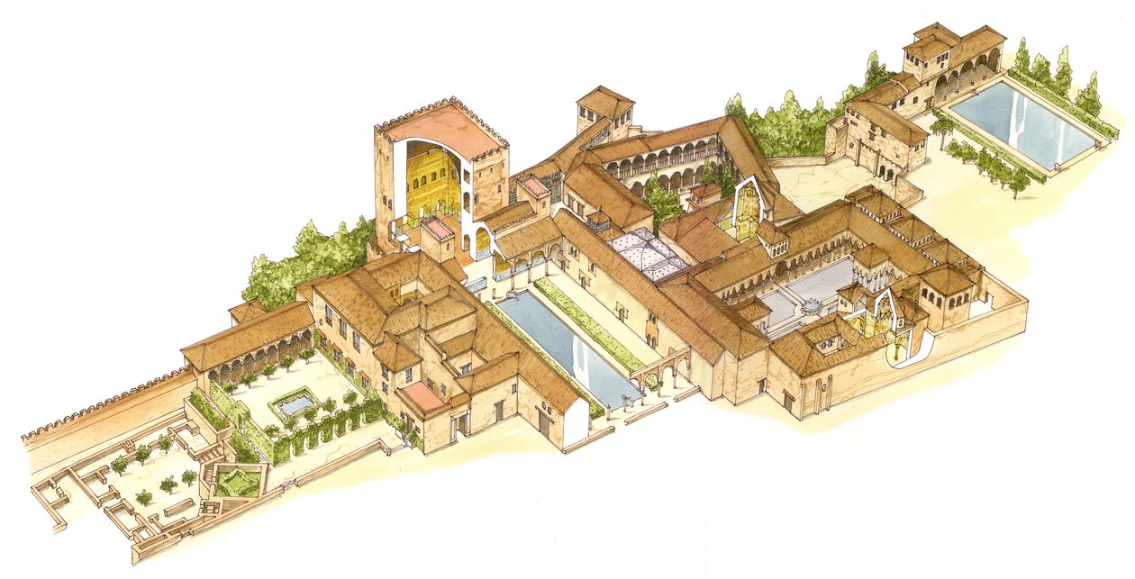 Alhambra, Granada, Španělsko. Královské paláce od Fernando Aznar Cenamor