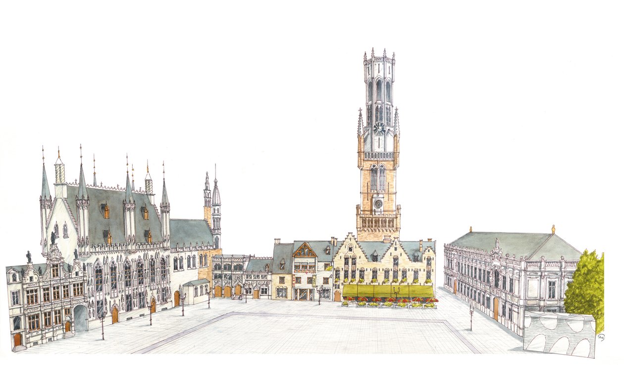 Náměstí Burg Square. Bruggy, Belgie. od Fernando Aznar Cenamor