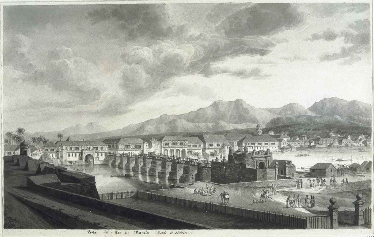 Pohled na pevnost Fort Santiago v Manile od Fernando Brambila