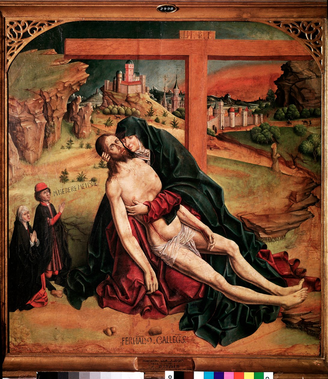 Pieta (smíšená metoda na panelu od Fernando Gallego