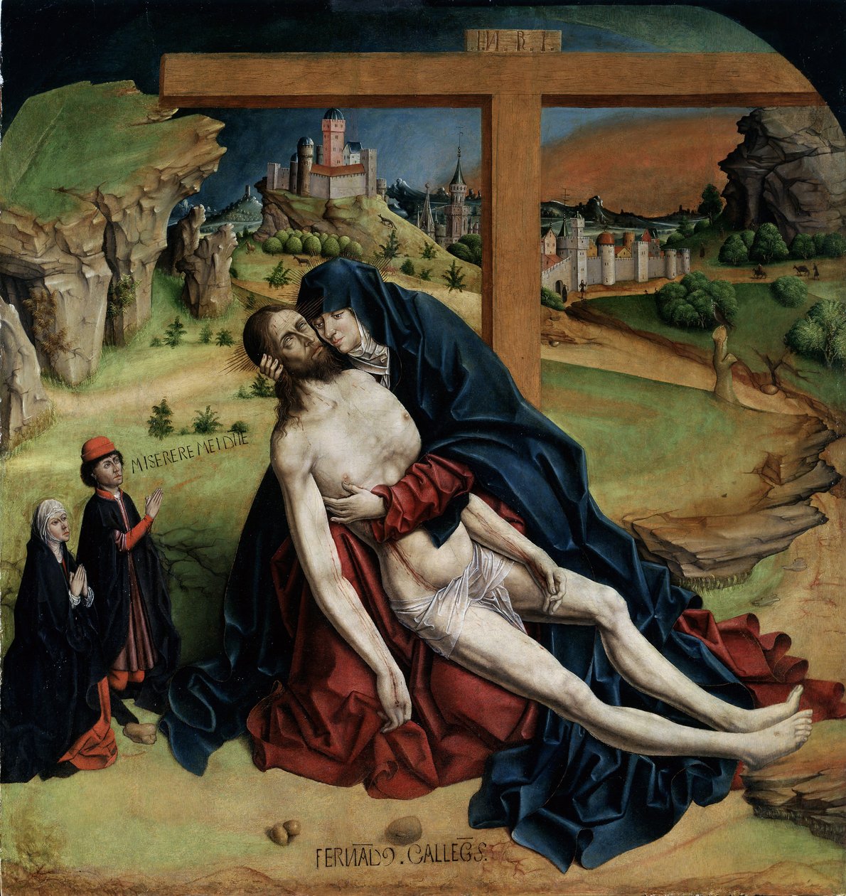 Vierge de pití - (Pieta) Peinture de Fernando Gallego (vers 1440-1507) 1470 Dim. 1,25x1,09 m Madrid, musee du Prado od Fernando Gallego