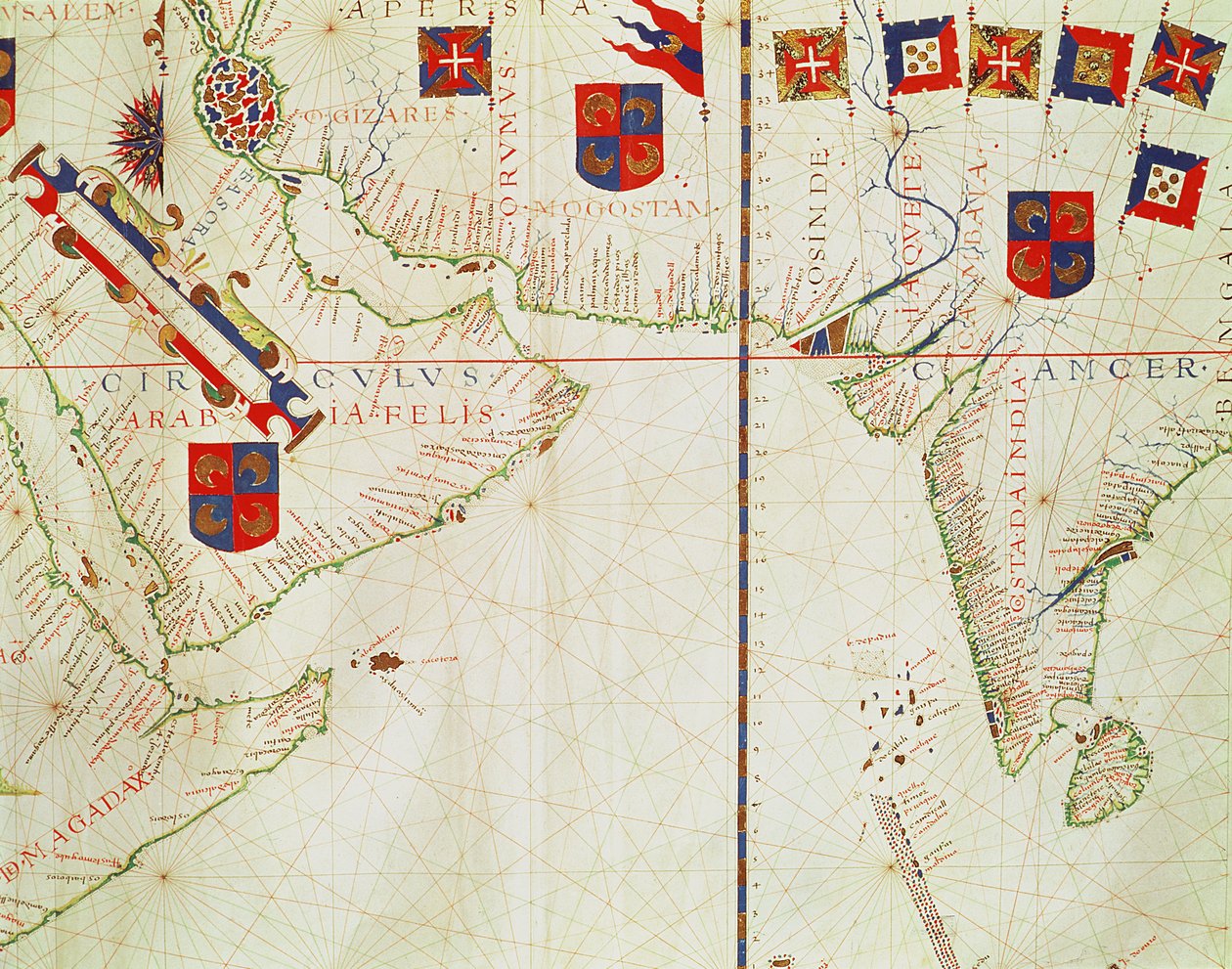 Fol.16 Mapa Persie, Arábie a Indie, z atlasu, 1571 od Fernao Vaz Dourado