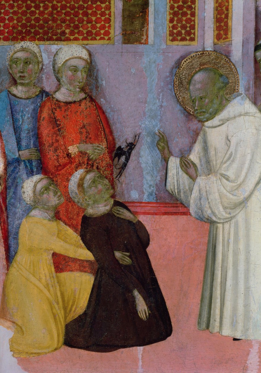 Oltářní obraz sv. Bernarda de Clairvaux: Exorcismus posedlého ďáblem od Ferrer Bassa