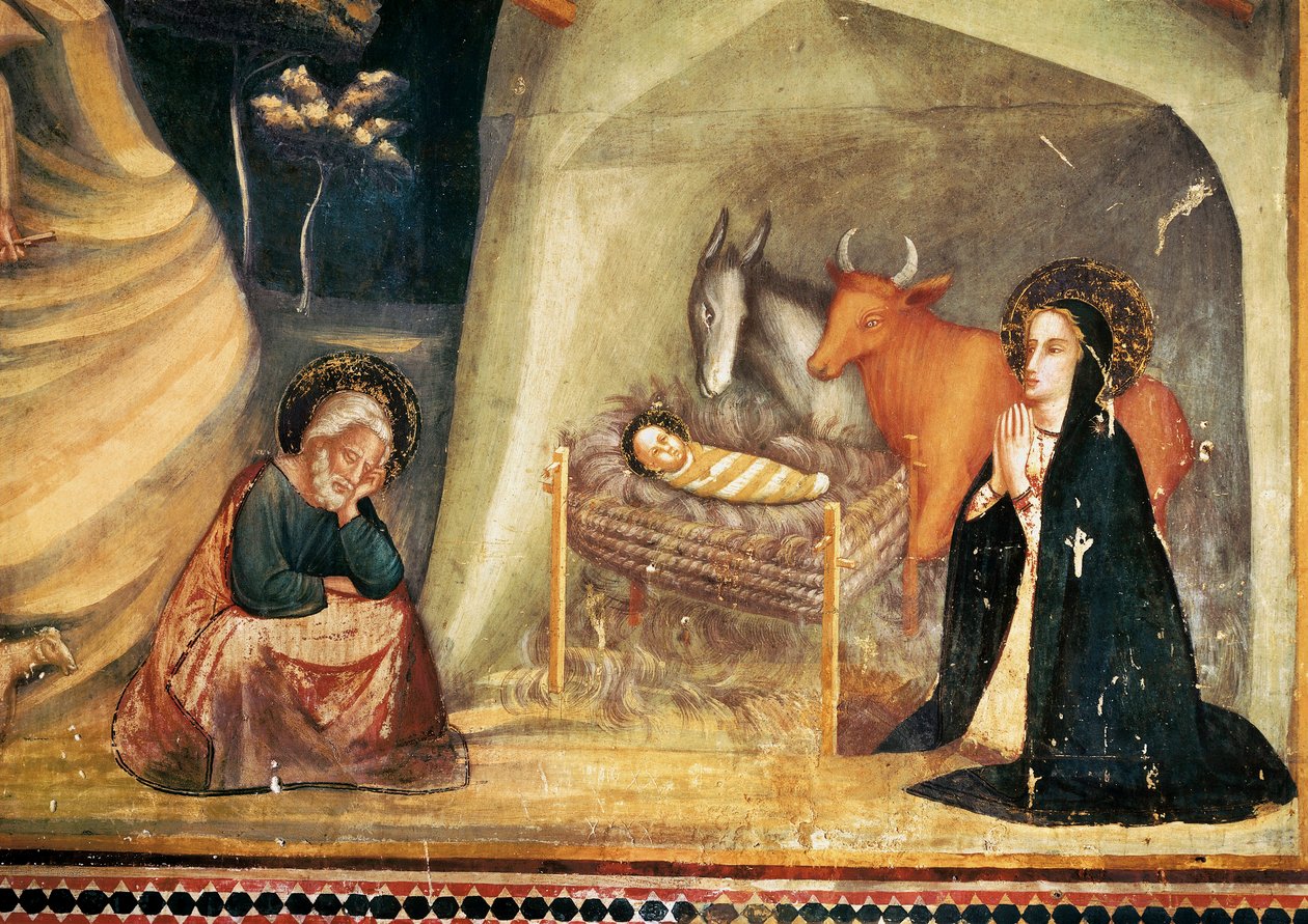 Narození Páně, z kaple Saint Michel, klášter Pedralbes, Barcelona od Ferrer Bassa