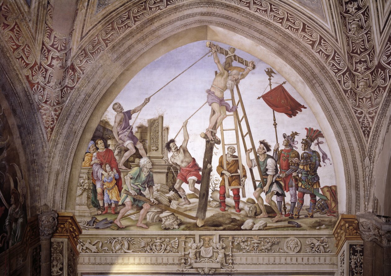 Umučení svatého Filipa, jižní stěna kaple Strozzi, cca 1497-1502 od Filippino Lippi
