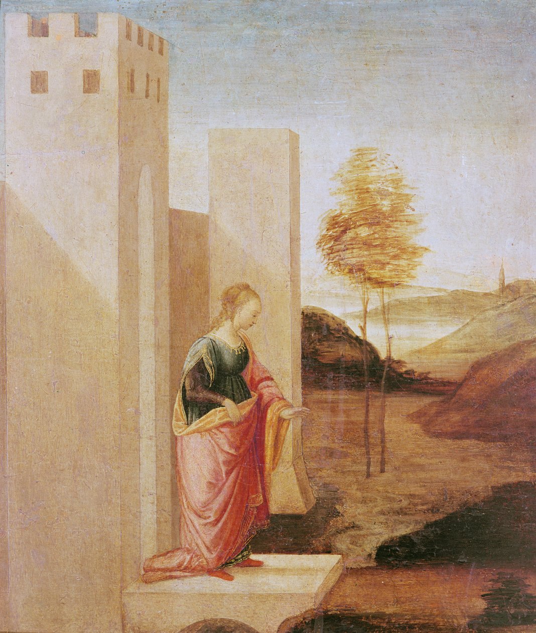Královna Vašti opouští královský palác od Filippino Lippi