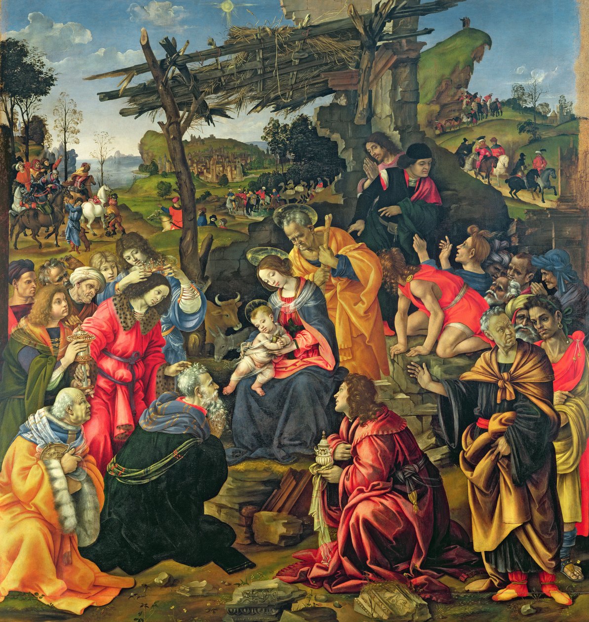 Klanění tří králů, 1496 od Filippino Lippi