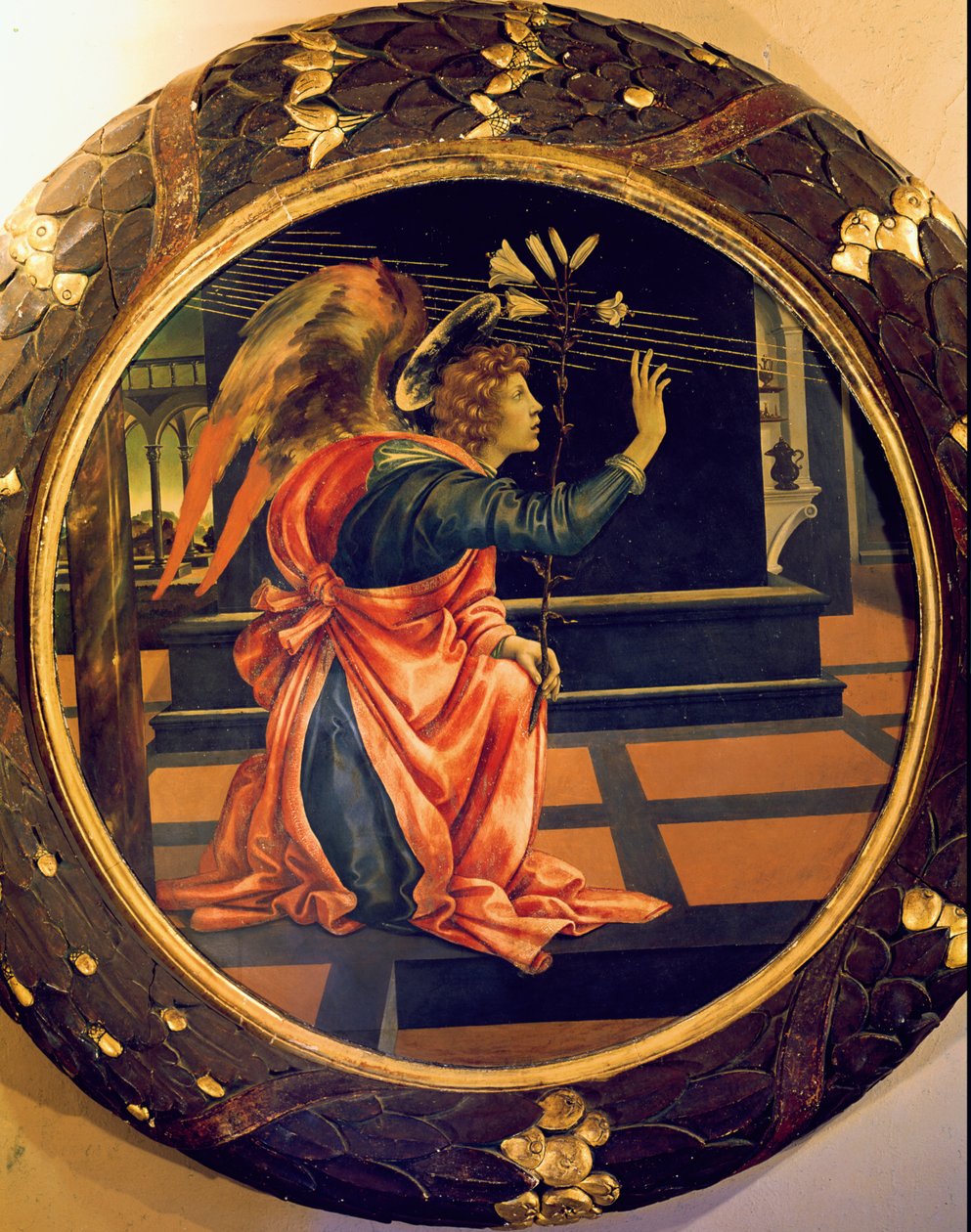 Anděl zvěstování, kolem 1483 (tempera na panelu) od Filippino Lippi