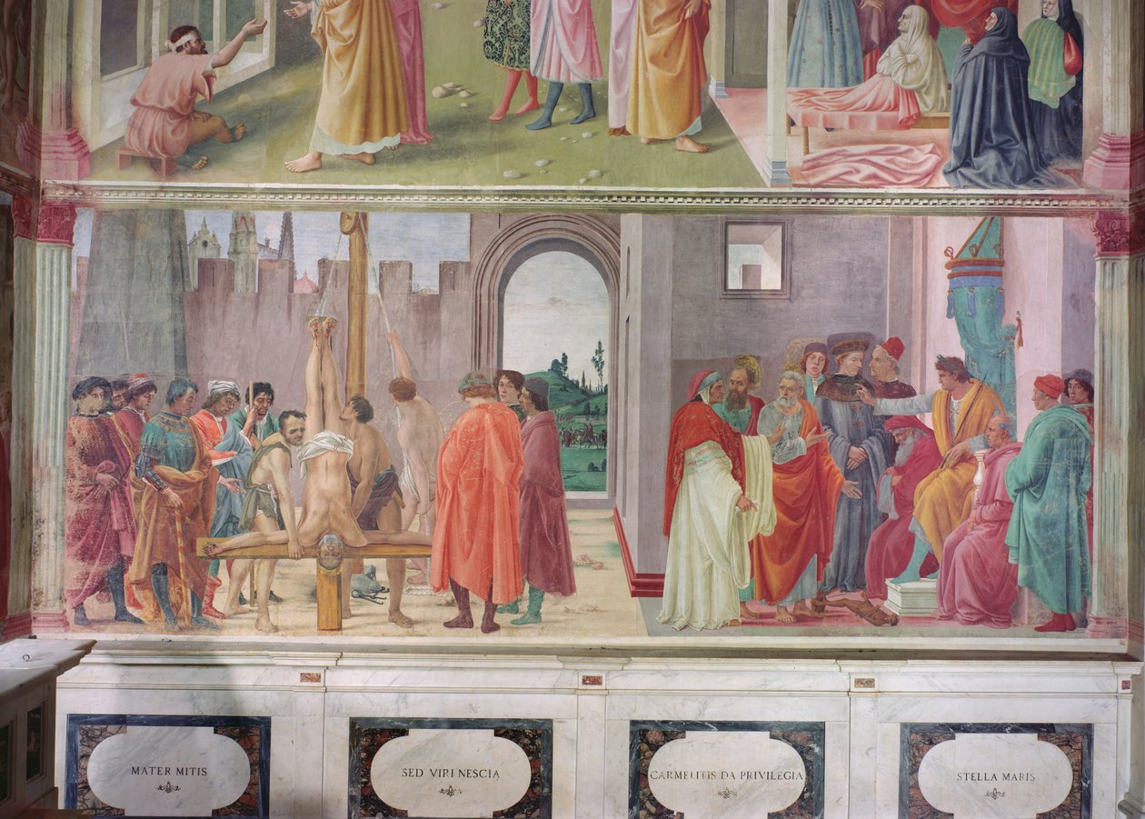 Spor se Simonem Mago a ukřižování svatého Petra, kolem 1484-85 od Filippino Lippi