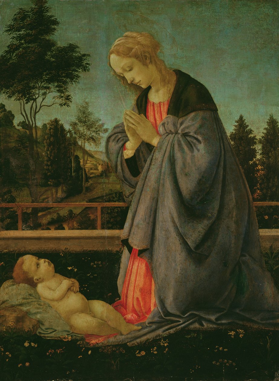 Adoration of the Child (tempera na panelu) od Filippino Lippi