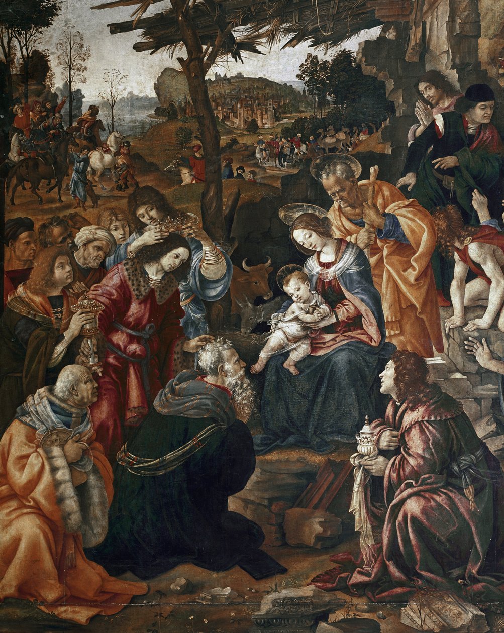 Klanění tří králů - Oltářní obraz San Donato (olej na panelu od Filippino Lippi