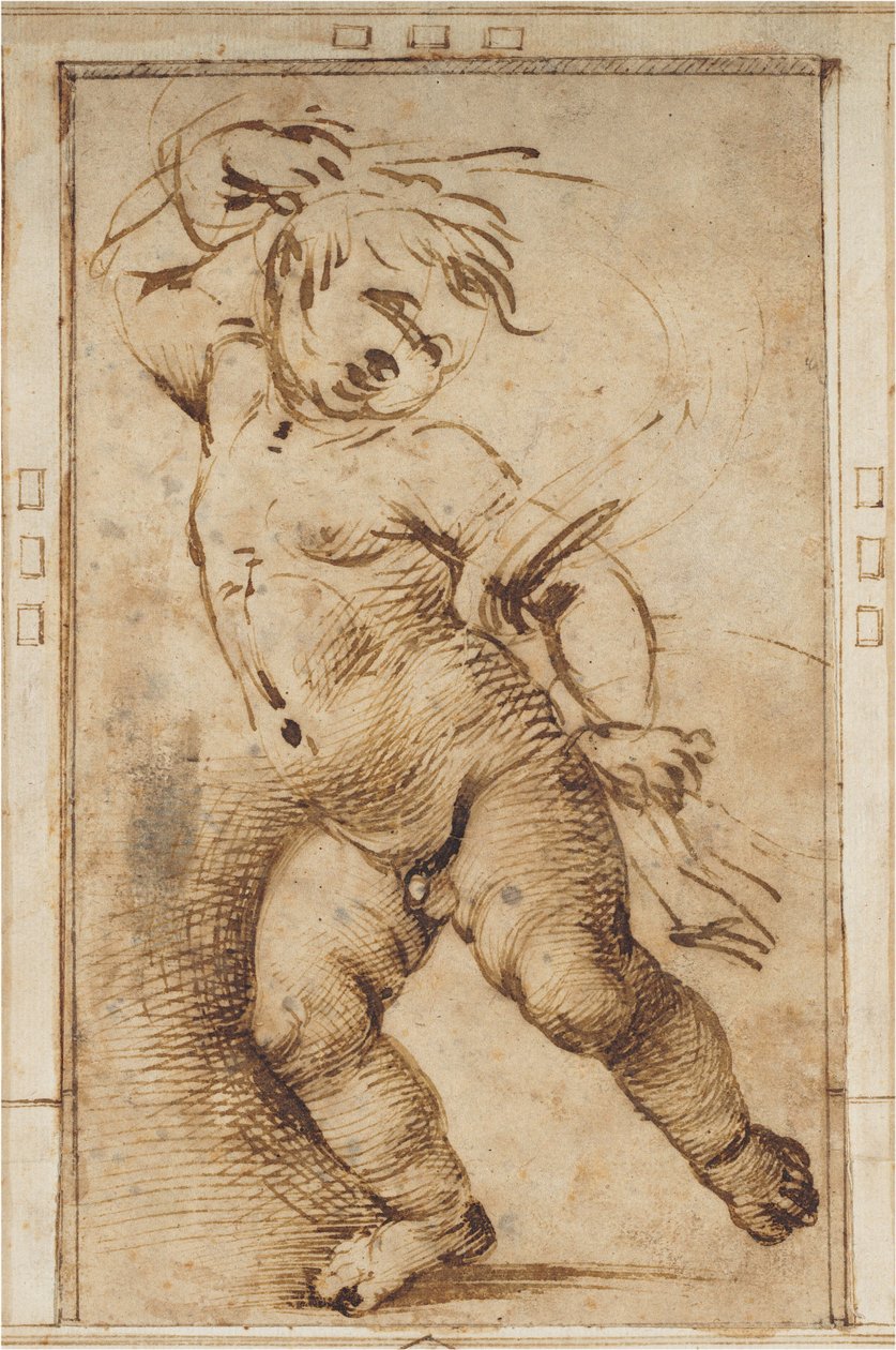 Tančící putto držící závěs od Filippino Lippi