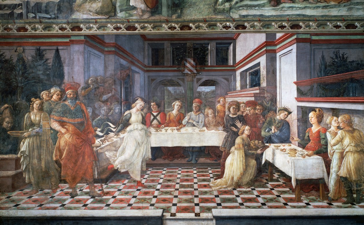 Herodova hostina nebo tanec Salome (freska) od Filippino Lippi