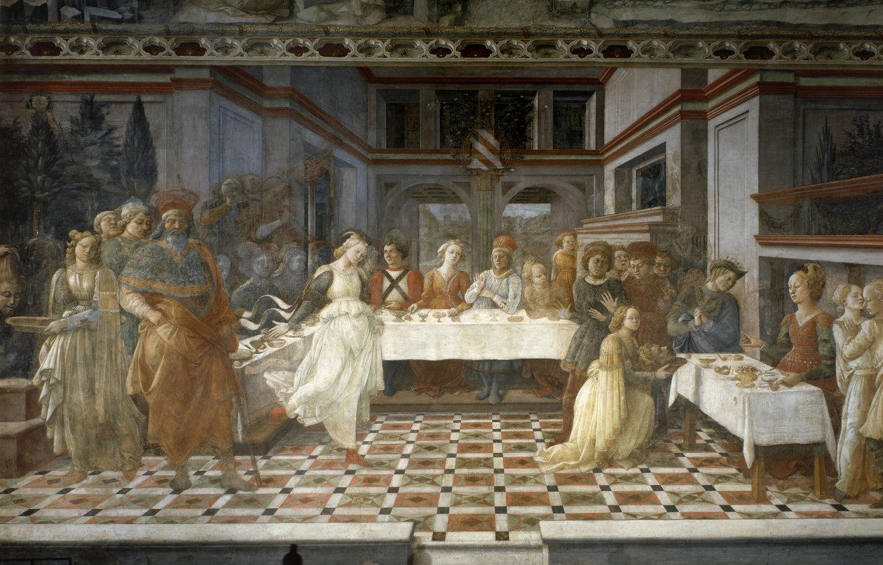 Herodeksen juhla, jaksot Pyhän Johannes Kastajan elämästä, n.1452-64 (fresko) od Filippino Lippi