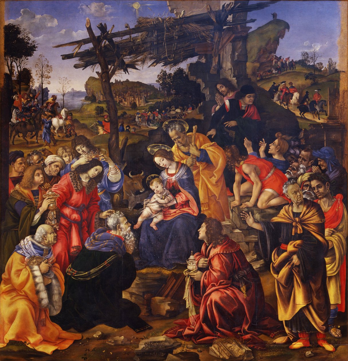 Italsky: Klanění Tří králů Klanění Tří králů od Filippino Lippi
