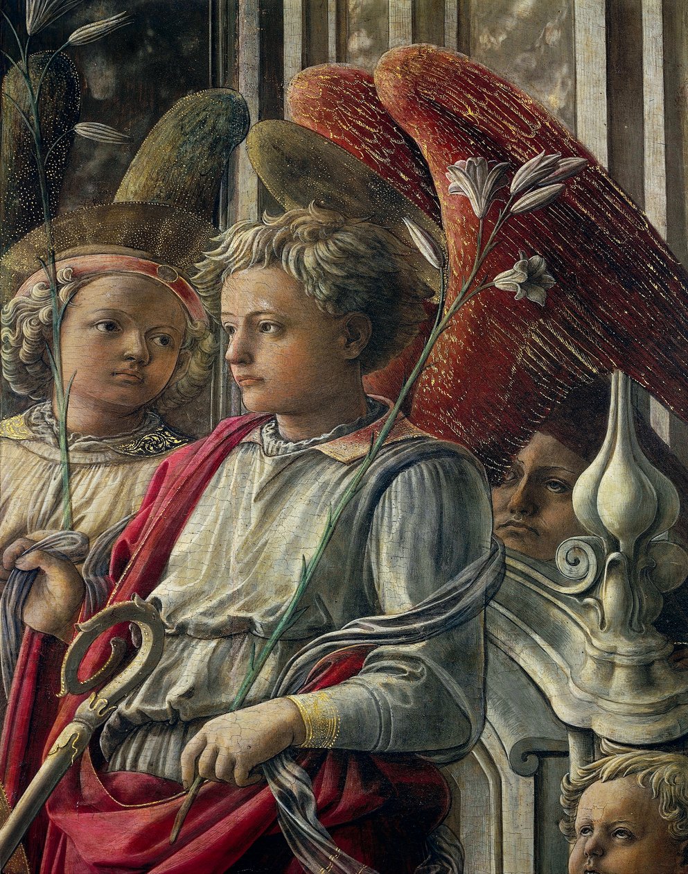 Madona s dítětem s anděly a svatými, nazývaná také Panna Maria Ducha svatého nebo Barbadori oltářní obraz od Filippa Lippiho (asi 1406-1469), tempera na dřevě, 208x244 cm od Filippino Lippi