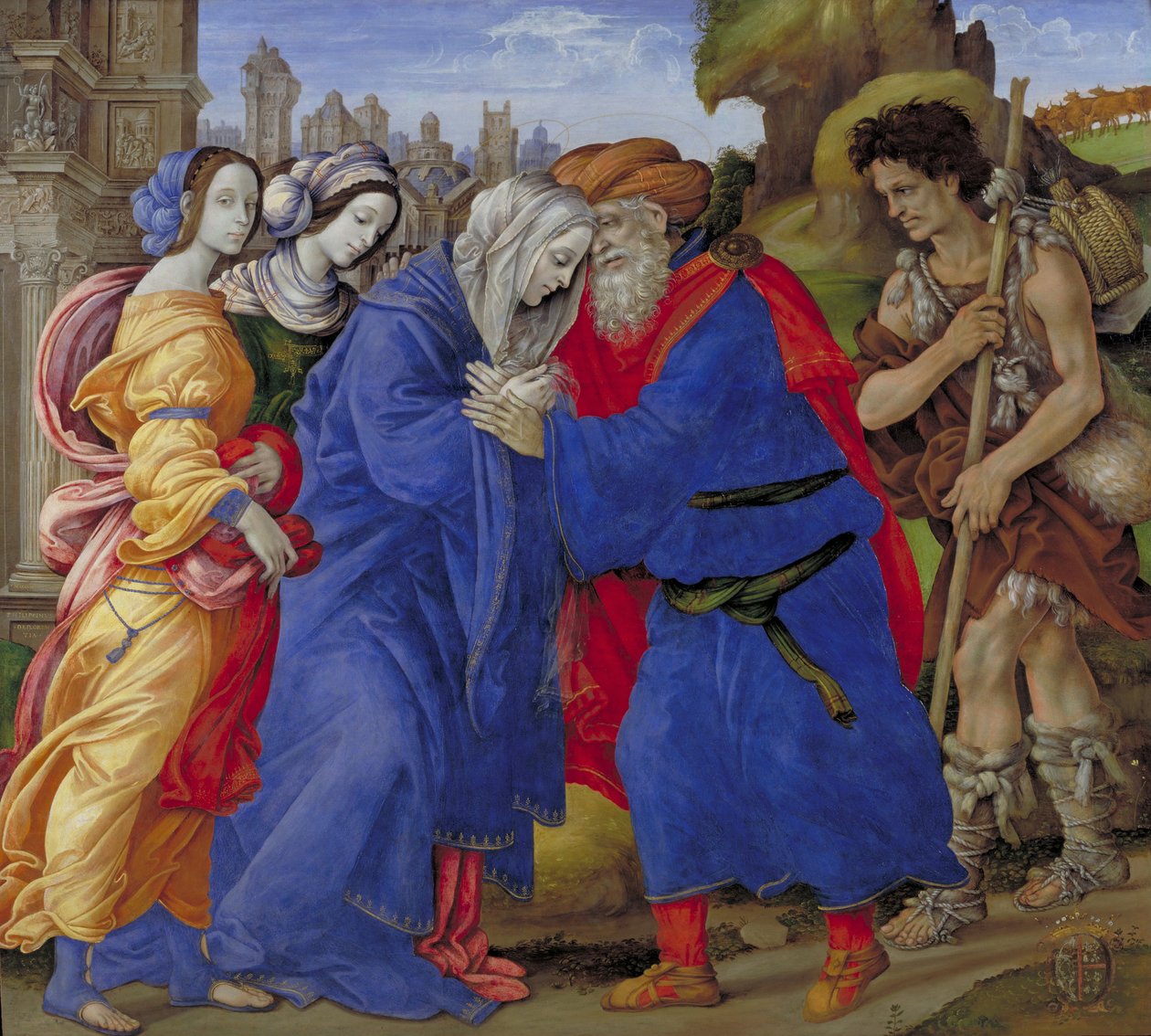 Setkání svatých Joachima a Anny u Zlaté brány, 1497 od Filippino Lippi