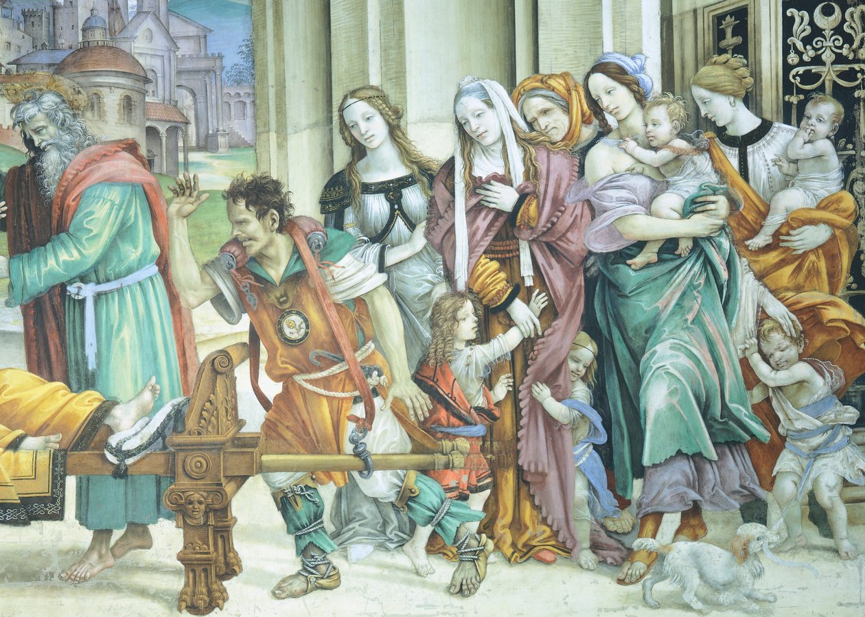 Svatý Jan Evangelista resuscitující Drusianu od Filippino Lippi