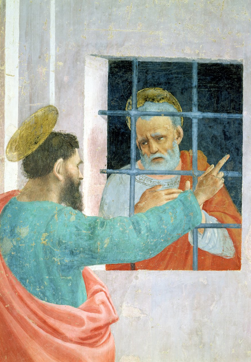 Svatý Petr navštívil ve vězení St. Paul, c.1480 detail fresky z 63300 od Filippino Lippi