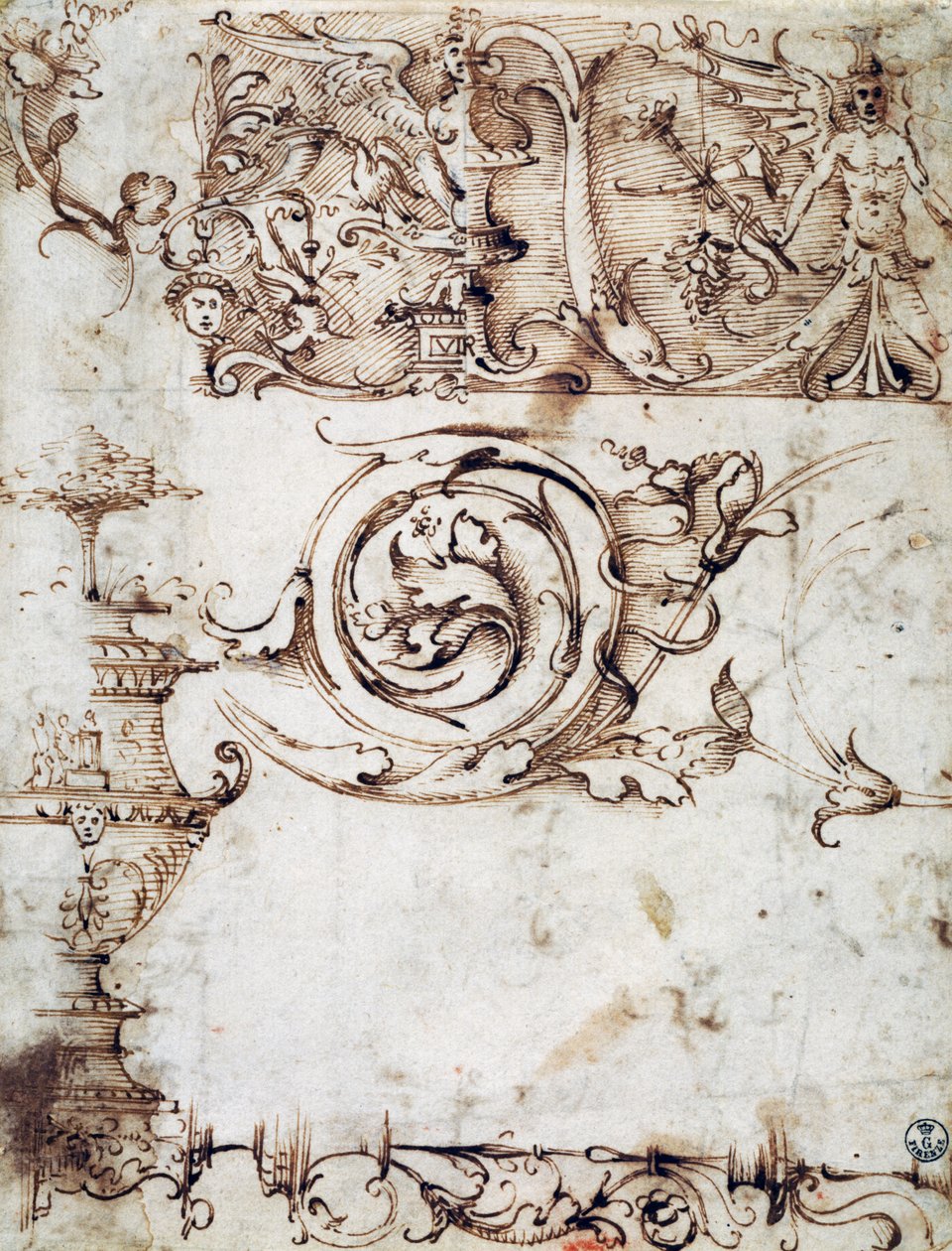 Studie na ornamenty a jiné dekorativní motivy od Filippino Lippi