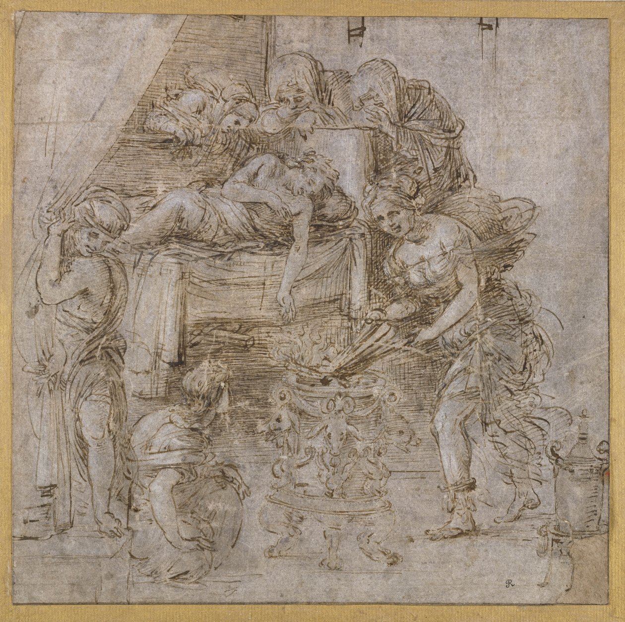 The Death of Meleager (pero a inkoust s kvašem na papíře) od Filippino Lippi