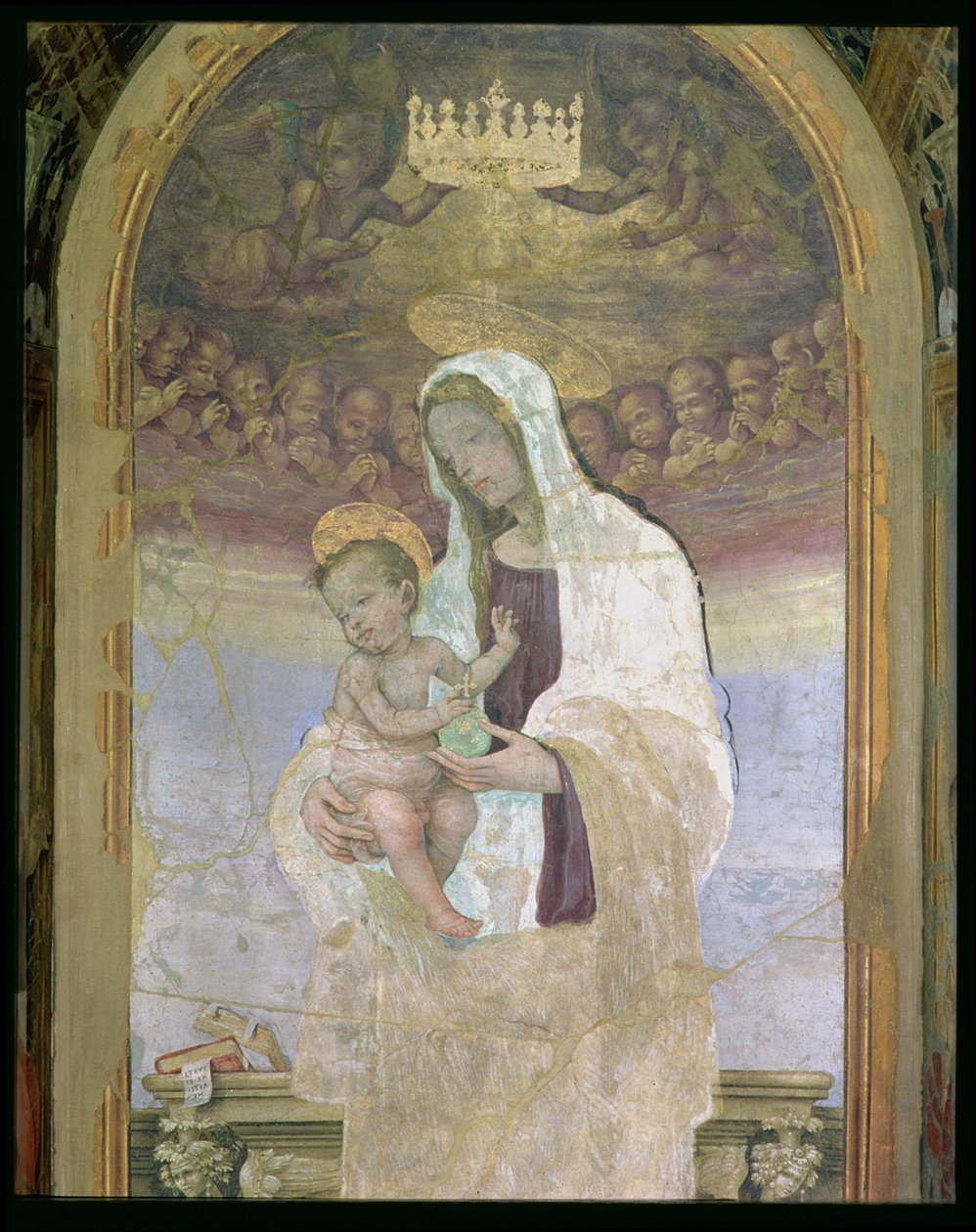 Madona s dítětem, detail ze svatostánku Canto al Mercatale, 1498 od Filippino Lippi