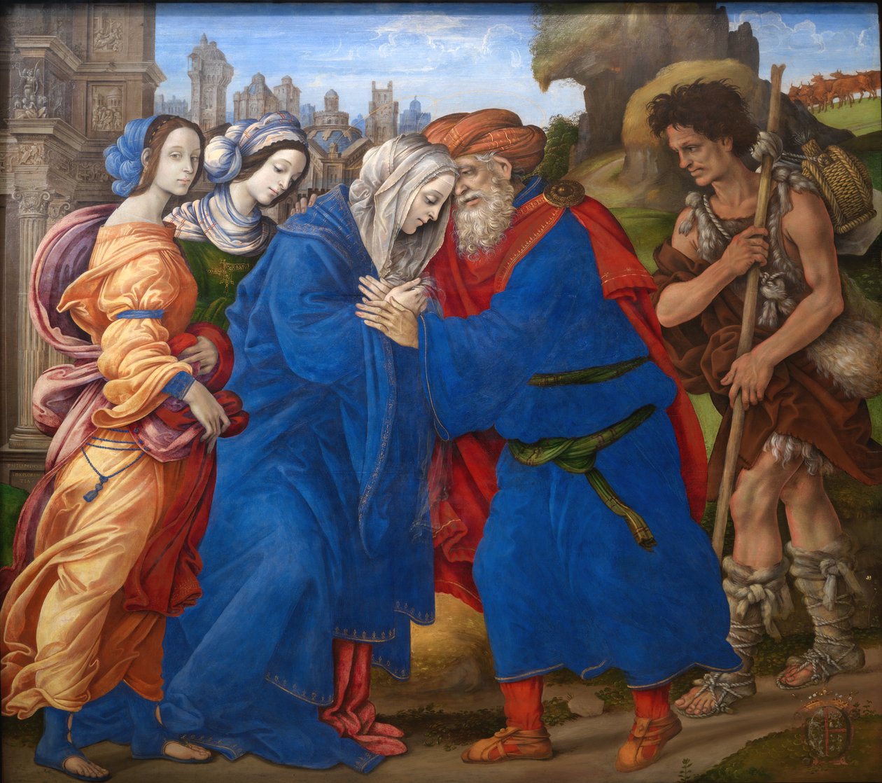 Setkání Joachima a Anny před Zlatou bránou Jeruzaléma od Filippino Lippi