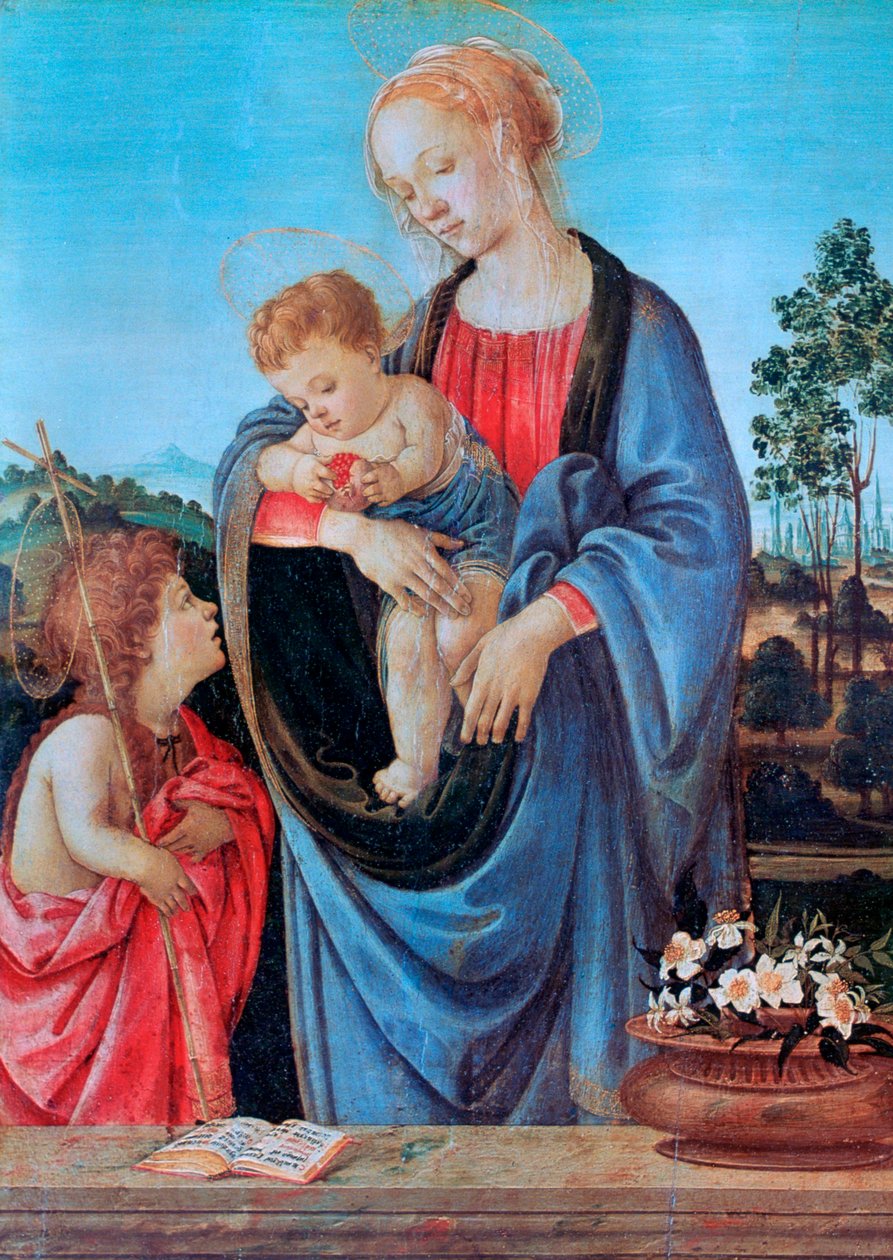 Panna a dítě se svatým Janem, 1480 od Filippino Lippi