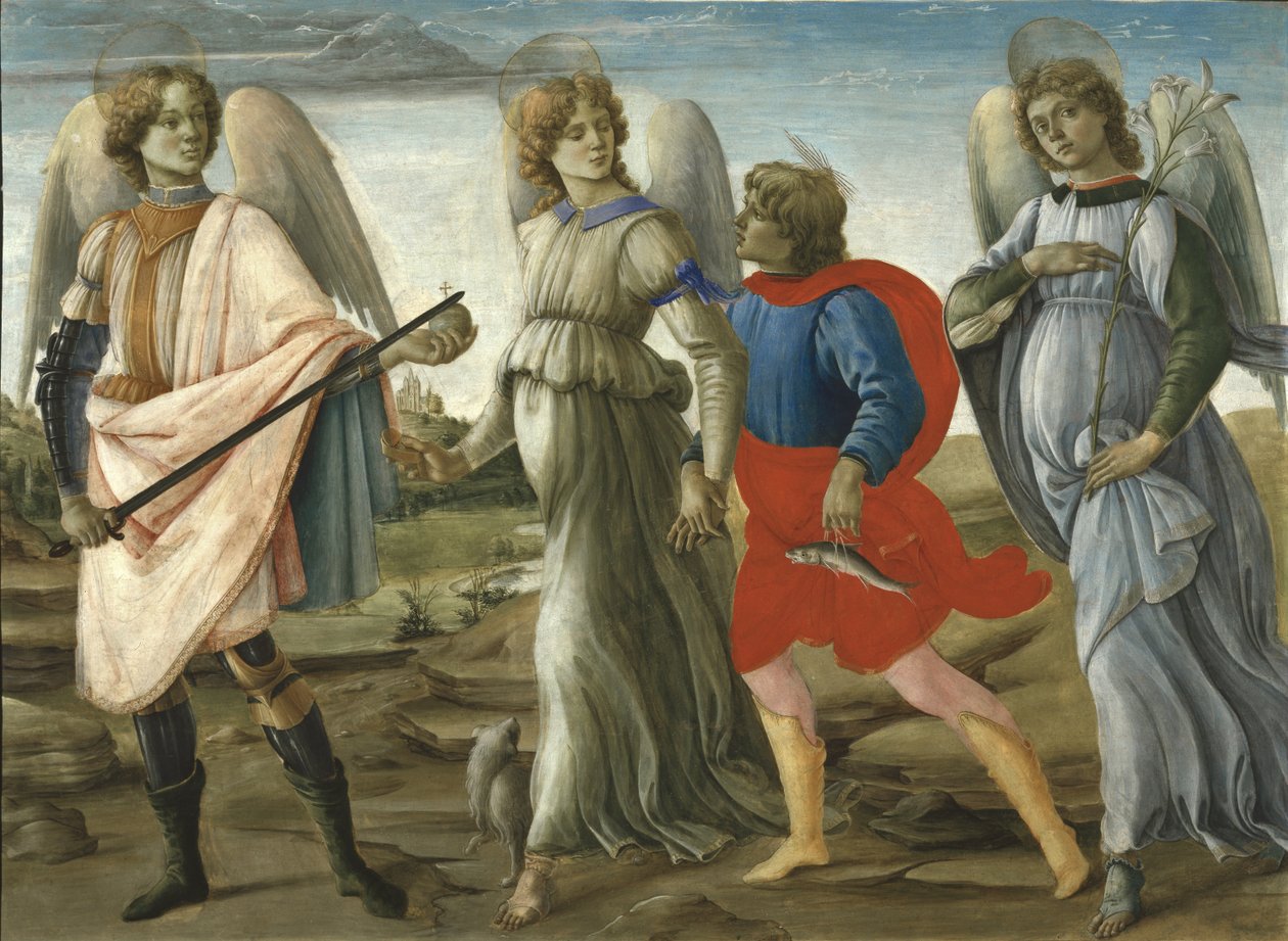 Tři archandělé s mladým Tobiášem, 1477-78 od Filippino Lippi