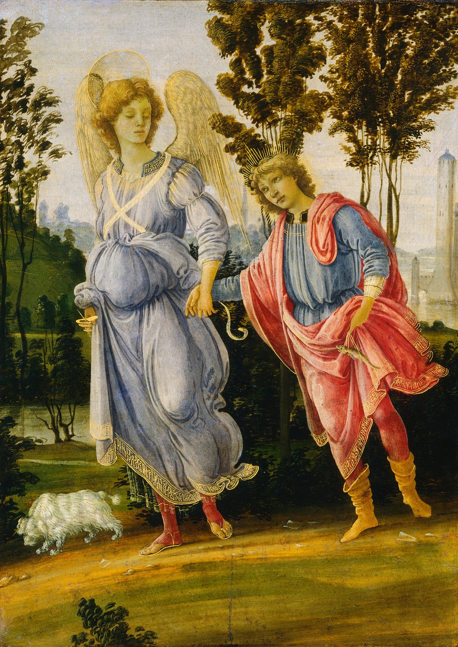 Tobias and the Angel, c.1475/1480 (olej a tempera na panelu) od Filippino Lippi