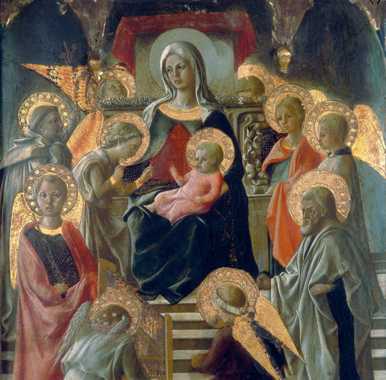 Madona a dítě se svatými. Detail od Fra Filippo Lippi