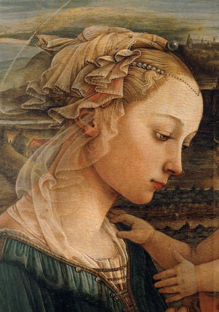 Madona ... (tempera na dřevě) od Filippo (workshop of) Lippi