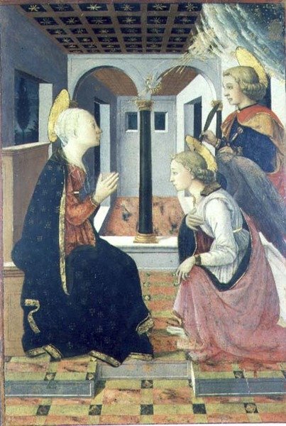 Zvěstování se sv. Juliánem (panel) od Filippo (workshop of) Lippi