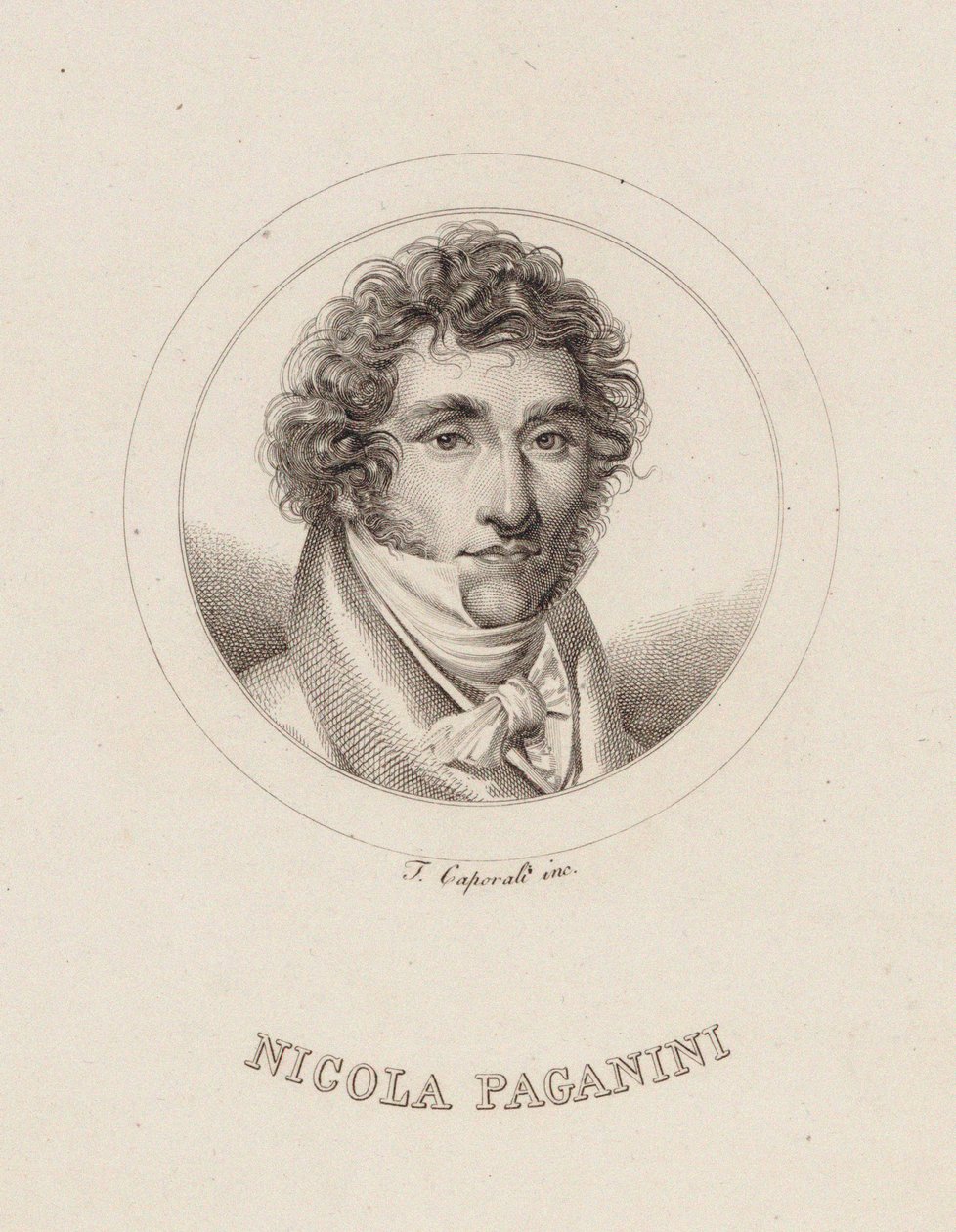 Portrét Niccola Paganiniho 1782-1840, 1840. od Filippo Caporali