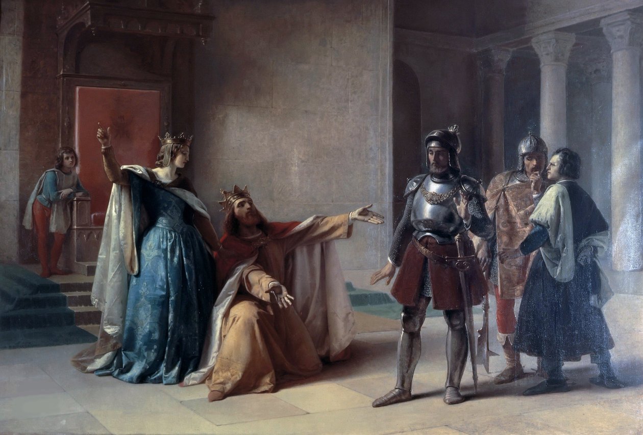 Císař Frederick Barbarossa a vévoda Jindřich Lev v Chiavenně, před rokem 1860. od Filippo Carcano